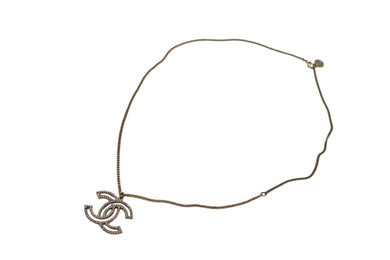 極美品 CHANEL シャネル ネックレス ココマーク アクセサリー ラインストーン F16V刻印 ゴールド 中古 4c065159
