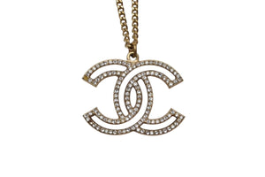 極美品 CHANEL シャネル ネックレス ココマーク アクセサリー ラインストーン F16V刻印 ゴールド 中古 4c065159