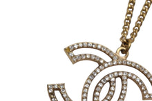 Load image into Gallery viewer, 極美品 CHANEL シャネル ネックレス ココマーク アクセサリー ラインストーン F16V刻印 ゴールド 中古 4c065159