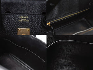 新品同様 HERMES エルメス バーキン25 トゴ Y刻印 ブラック ゴールド RG金具 中古 4c065751