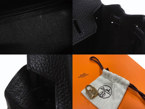 新品同様 HERMES エルメス バーキン25 トゴ Y刻印 ブラック ゴールド RG金具 中古 4c065751