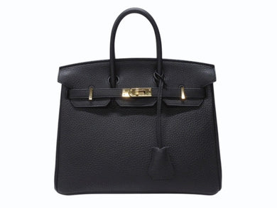 新品同様 HERMES エルメス バーキン25 トゴ Y刻印 ブラック ゴールド RG金具 中古 4c065751