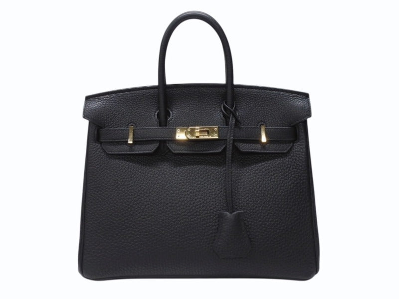 新品同様 HERMES エルメス バーキン25 トゴ Y刻印 ブラック ゴールド RG金具 中古 4c065751