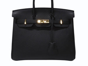 新品同様 HERMES エルメス バーキン25 トゴ Y刻印 ブラック ゴールド RG金具 中古 4c065751