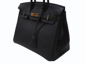 新品同様 HERMES エルメス バーキン25 トゴ Y刻印 ブラック ゴールド RG金具 中古 4c065751