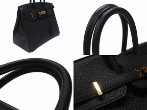 新品同様 HERMES エルメス バーキン25 トゴ Y刻印 ブラック ゴールド RG金具 中古 4c065751