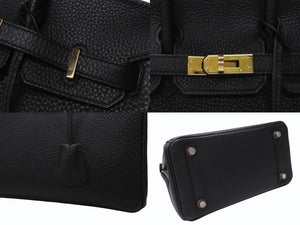 新品同様 HERMES エルメス バーキン25 トゴ Y刻印 ブラック ゴールド RG金具 中古 4c065751