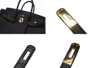 新品同様 HERMES エルメス バーキン25 トゴ Y刻印 ブラック ゴールド RG金具 中古 4c065751
