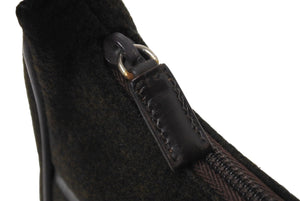 PRADA プラダ プラダスポーツ アクセサリーポーチ ハンドバッグ MV515 ウール カーフ ナイロン カーキ ブラウン 美品 中古 4c066279 