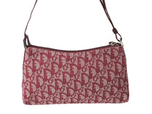 Load image into Gallery viewer, Christian Dior クリスチャンディオール ショルダーバッグ トロッター柄 キャンバス レザー レッド 美品 中古 4c066300