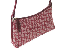 Load image into Gallery viewer, Christian Dior クリスチャンディオール ショルダーバッグ トロッター柄 キャンバス レザー レッド 美品 中古 4c066300