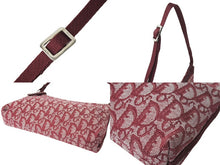 Load image into Gallery viewer, Christian Dior クリスチャンディオール ショルダーバッグ トロッター柄 キャンバス レザー レッド 美品 中古 4c066300