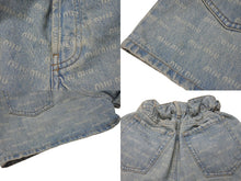 Load image into Gallery viewer, MIUMIU ミュウミュウ 総柄 デニム ショートパンツ ロゴ GWP300 コットン インディゴブルー ゴールド金具 サイズ24 美品 中古 4c066318