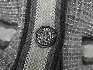 極美品 CHANEL シャネル カーディガン P46773K05936 サイズ38 ココマークボタン ウール カシミヤ グレー 中古 4c066320
