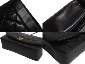 CHANEL シャネル マトラッセ25 ダイアナ ショルダーバッグ A01165 レザー ラムスキン 3番台 ゴールド金具 ブラック 美品 中古 4c066613cc