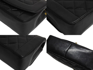 CHANEL シャネル マトラッセ25 ダイアナ ショルダーバッグ A01165 レザー ラムスキン 3番台 ゴールド金具 ブラック 美品 中古 4c066613cc