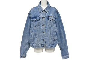 HARLEY DAVIDSON ハーレーダビッドソン 90s ロゴパッチ デニム ジャケット ブルー アウター サイズXL 美品 中古 4c069714