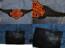 Load image into Gallery viewer, HARLEY DAVIDSON ハーレーダビッドソン 90s ロゴパッチ デニム ジャケット ブルー アウター サイズXL 美品 中古 4c069714