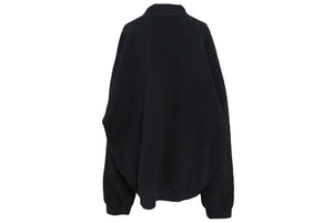 極美品 BALENCIAGA バレンシアガ 23AW エンブロイダリー モックネック フリース ブラック ポリエステル オーバーサイズ 697975 サイズXS 中古 4c066828