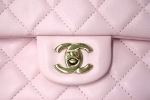 極美品 CHANEL シャネル ミニマトラッセ 20 シングルチェーンショルダーバッグ ラムスキン ピンク ゴールド金具 中古 4c066988