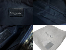 Load image into Gallery viewer, ChristianDior クリスチャンディオール ワンショルダーバッグ トロッター柄 キャンバス レザー ブルー グレー シルバー 美品 中古 4c066990