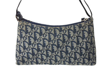 Load image into Gallery viewer, ChristianDior クリスチャンディオール ワンショルダーバッグ トロッター柄 キャンバス レザー ブルー グレー シルバー 美品 中古 4c066990