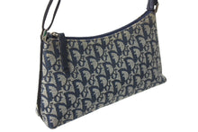 Load image into Gallery viewer, ChristianDior クリスチャンディオール ワンショルダーバッグ トロッター柄 キャンバス レザー ブルー グレー シルバー 美品 中古 4c066990