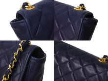 Load image into Gallery viewer, CHANEL シャネル マトラッセ19 ミニショルダーバッグ ココマーク 1番台 ラムスキン ネイビー ゴールド金具 美品 中古 4c066994