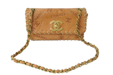 CHANEL シャネル マトラッセ25 Sフラップ Sチェーンショルダーバック ブラウン ヌメ革 ゴールド金具 良品 中古 4c066995