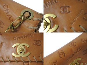 CHANEL シャネル マトラッセ25 Sフラップ Sチェーンショルダーバック ブラウン ヌメ革 ゴールド金具 良品 中古 4c066995