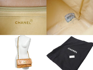 CHANEL シャネル マトラッセ25 Sフラップ Sチェーンショルダーバック ブラウン ヌメ革 ゴールド金具 良品 中古 4c066995