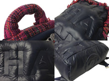 Load image into Gallery viewer, 極美品 CHANEL シャネル ドゥドーヌ リュック バックパック A91933 ココマーク ネイビー ピンク ナイロン ツイード 中古 4c066996