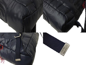 極美品 CHANEL シャネル ドゥドーヌ リュック バックパック A91933 ココマーク ネイビー ピンク ナイロン ツイード 中古 4c066996