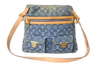 LOUIS VUITTON ルイ ヴィトン バギーGM ショルダーバッグ M95048 モノグラムデニム ブルー ベージュ 美品 中古 4c066997