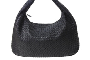 BOTTEGA VENETA ボッテガヴェネタ ホーボー ワンショルダーバッグ イントレチャート 115654 V0016 8175 レザー ブラック 良品 中古 4c067002