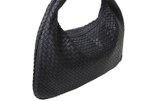 BOTTEGA VENETA ボッテガヴェネタ ホーボー ワンショルダーバッグ イントレチャート 115654 V0016 8175 レザー ブラック 良品 中古 4c067002