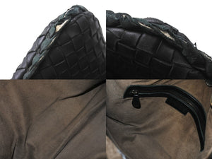 BOTTEGA VENETA ボッテガヴェネタ ホーボー ワンショルダーバッグ イントレチャート 115654 V0016 8175 レザー ブラック 良品 中古 4c067002