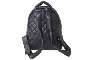 極美品 CHANEL シャネル コココクーン リュック デイパック 21番台 イタリア製 ナイロン ブラック シルバー金具 中古 4c067006