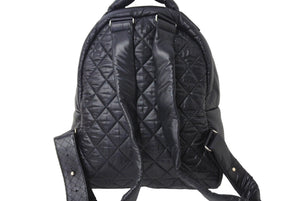 極美品 CHANEL シャネル コココクーン リュック デイパック 21番台 イタリア製 ナイロン ブラック シルバー金具 中古 4c067006