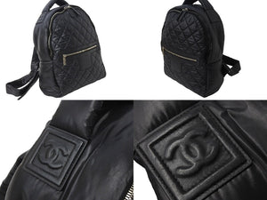 極美品 CHANEL シャネル コココクーン リュック デイパック 21番台 イタリア製 ナイロン ブラック シルバー金具 中古 4c067006