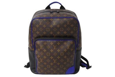 LOUIS VUITTON ルイヴィトン マカサー ディーン バックパック リュック M45867 ブラウン ブルー 美品 中古 4c067007