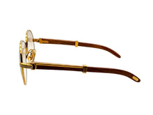 Load image into Gallery viewer, Cartier カルティエ サングラス ウッドテンプル ゴールドフレーム フランス製 ブラウン ゴールド金具 サイズ52□18 美品 中古 4c067017