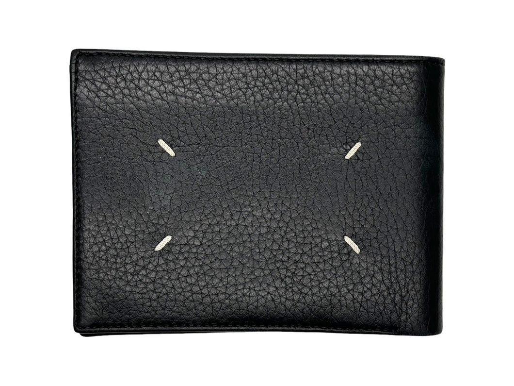 MaisonMargiela メゾンマルジェラ フリップフラップウォレット 二つ折り財布 レザー ブラック ホワイト 美品 中古 4c067023