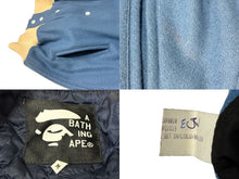画像をギャラリービューアに読み込む, 極美品 A BATHING APE × FUTURA アベイシングエイプ フューチュラ スタジアムジャケット ホワイト ブルー ウール ナイロン ポリエステル M 中古 4c067072 