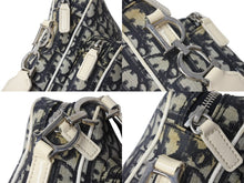 Load image into Gallery viewer, Christian Dior クリスチャンディオール トロッター柄 ショルダーバッグ ネイビー PVC シルバー金具 良品 中古 4c067092