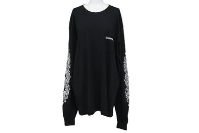 極美品 ChromeHearts クロムハーツ アスペンロングスリーブTシャツ アスペン限定 長袖カットソー ポケT ブラック サイズXL 中古 4c067095
