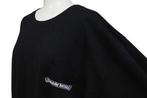 極美品 ChromeHearts クロムハーツ アスペンロングスリーブTシャツ アスペン限定 長袖カットソー ポケT ブラック サイズXL 中古 4c067095