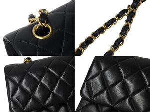 CHANEL シャネル チェーンショルダーバッグ マトラッセ23 Wフラップ ラムスキン 6番台 ブラック ゴールド 美品 中古 4c067104cc