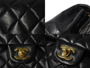 CHANEL シャネル チェーンショルダーバッグ マトラッセ23 Wフラップ ラムスキン 6番台 ブラック ゴールド 美品 中古 4c067104cc
