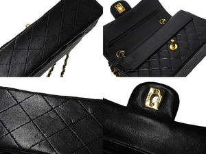 CHANEL シャネル チェーンショルダーバッグ マトラッセ23 Wフラップ ラムスキン 6番台 ブラック ゴールド 美品 中古 4c067104cc